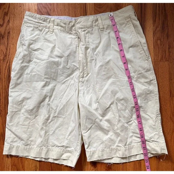 Abercrombie & Fitch‎ Shorts Men's 34 Beige Flat Front Chino 10" Inseam Shorts - Picture 9 of 12